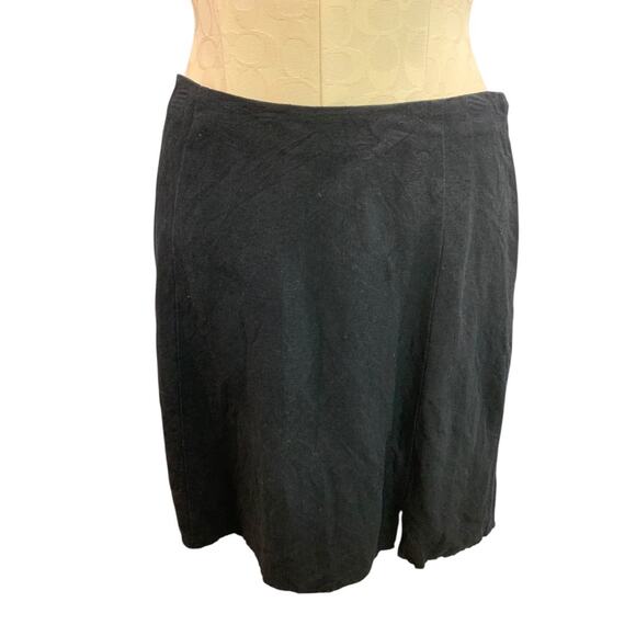 Size 4P Loft Petites Linen Blend Skirt Side Zip A-Line - Picture 2 of 7